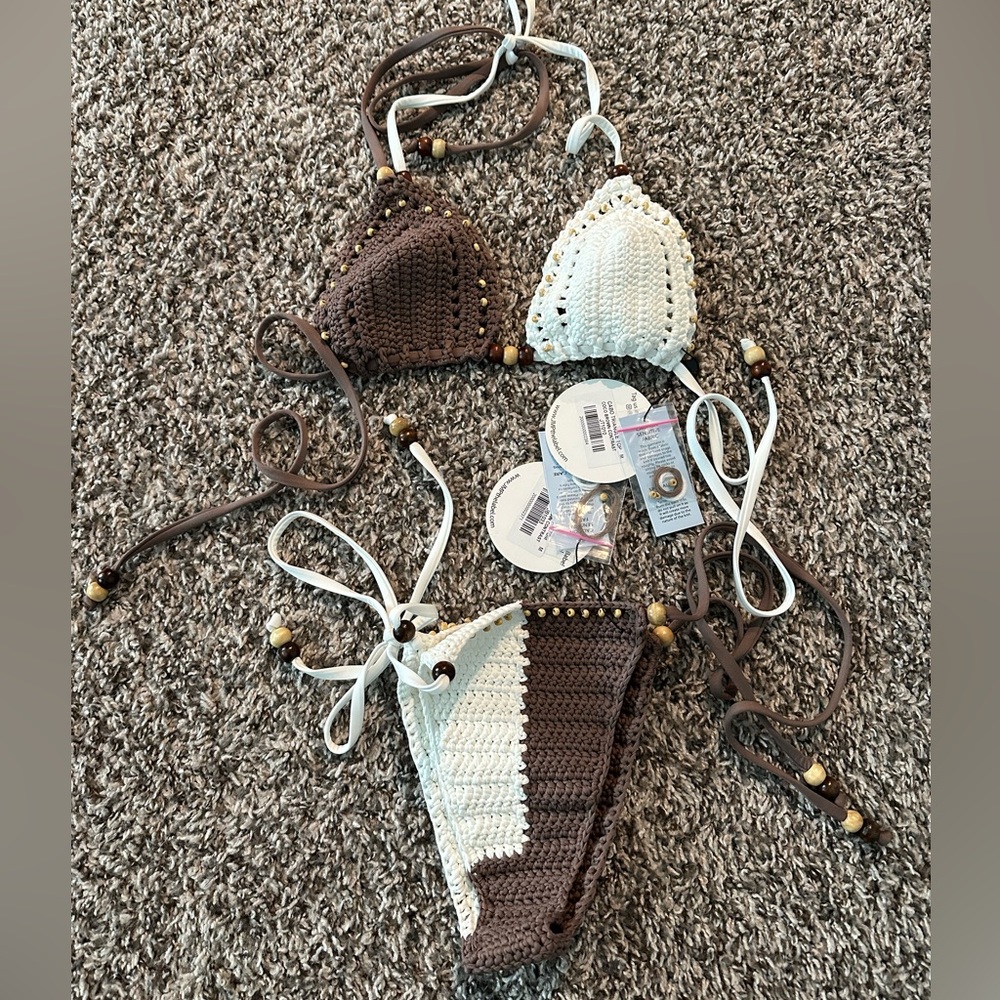 JMP the label. NWT Crochet Coco Cabo top and Cozumel bottom. Medium